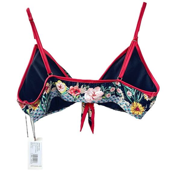 Johnny Was Mia Tie Front Black Floral Boho Bikini Size X-Large NWT - Picture 5 of 11